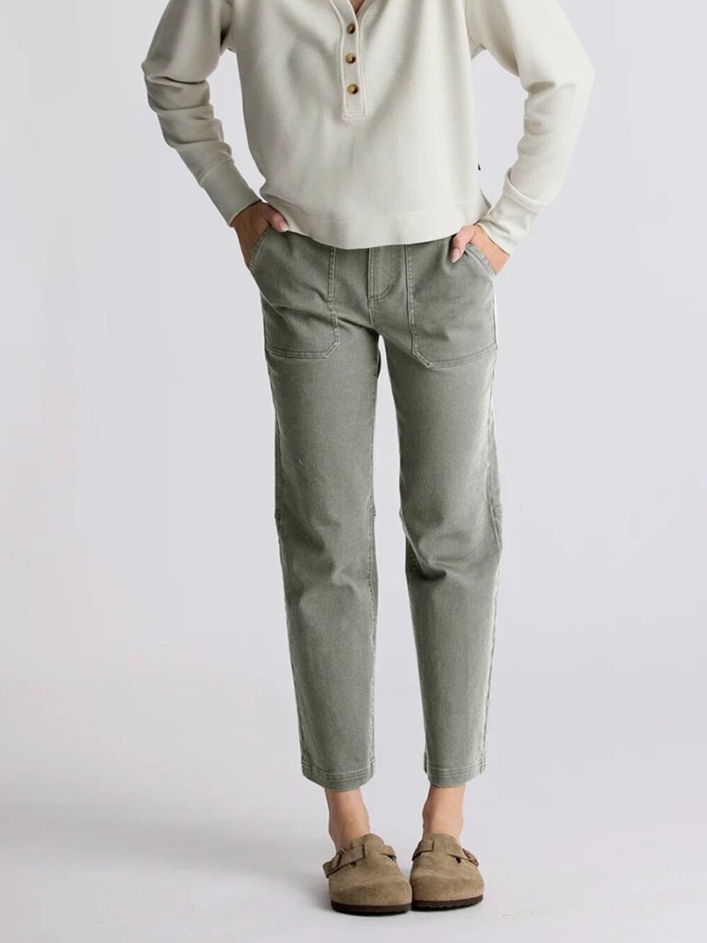 Free Fly Apparel Women's Folly Twill Pant Sz 12 Olive Green Outdoor Hiking